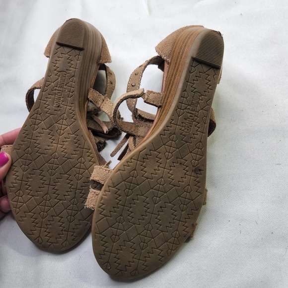 Minnetonka Moccasin Marina Fringed Wedge Sandals Brown Size 6 Womans - Picture 5 of 5